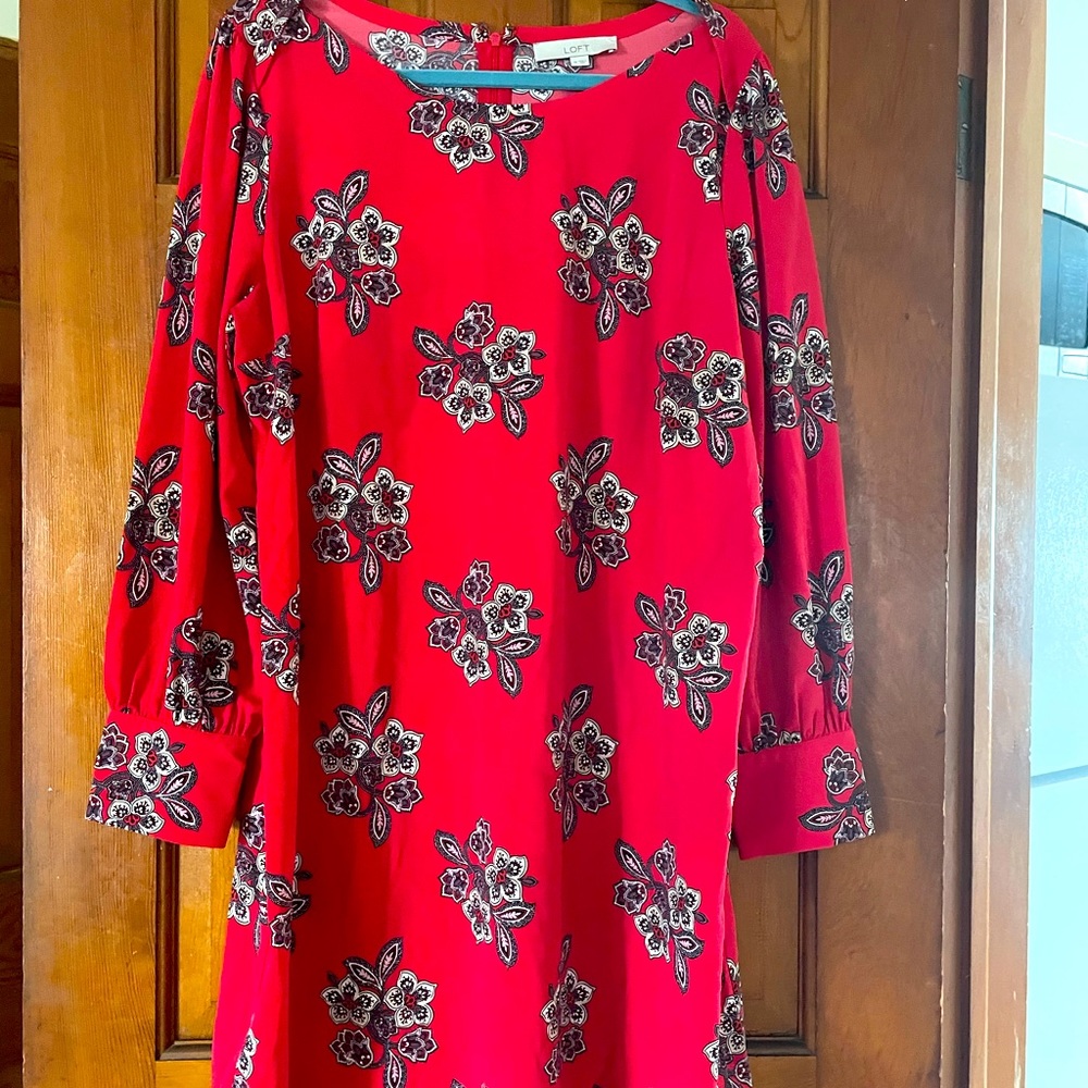 Loft red dress size 18